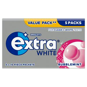 Extra White Bubblemint sugarfree gum 5 pack - British product
