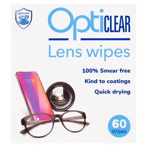 Sainsburys Opticlear Lens Wipes 60 Pack Smear-Free Cleaning Wipes- Buy online at McGrocer