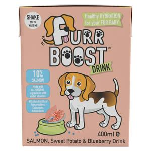 Furr Boost Lachs, Süßkartoffel & Blaubeerdrink für Hunde 400ml