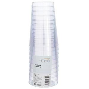 Sainsbury's Home Clear Plastic Tumblers 380ml 10 pack (British brand)