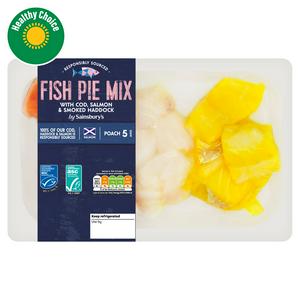 Sainsbury's Fish Pie Mix Cod Salmon Haddock 300g (British brand)