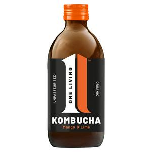 One Living organic kombucha Mango Lime 330ml, imported from the UK