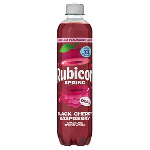 Rubicon Sparkling Water Black Cherry Raspberry 500ml, imported from the UK