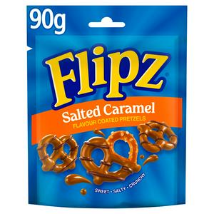 Flipz salted caramel coated pretzels 90g - British product