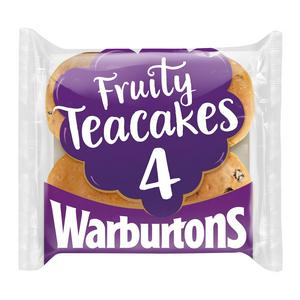 Warburtons teacakes fruited pack of 4 (British brand)