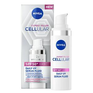Sainsburys Nivea Expert Filler Cellular Daily UV Serum Fluid SPF50+ 30ml- Kjøp online hos McGrocer