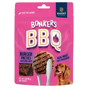 Bonkers BBQ Beef Burger Dog Treats 85g - British product