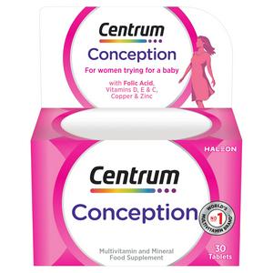 Centrum Conception Folic Acid Supplements 30 Tablets - British product