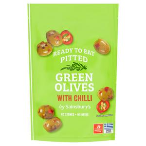 Olives vertes dénoyautées Sainsbury's au piment 70g