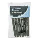 Sainsbury's Home permanent markers assorted colours 6 pack (British brand)