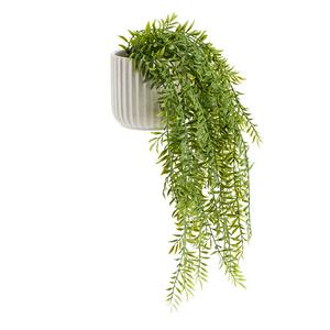 Sainsburys Sainsbury's Home Artificial Hanging Fern Green Ceramic Pot- Buy online at McGrocer