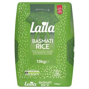 Laila Basmati Rice 10kg bag pack, imported from the UK