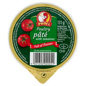 Comida húmeda para gatos Profi Poultry Paté 131g, importada del Reino Unido.