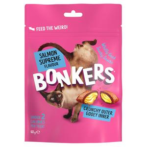 Bonkers salmon supreme cat treats 60g - British product