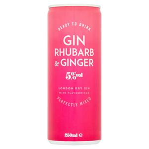 Sainsbury's Gin Rhabarber & Ingwer Cocktail 250ml (Britische Marke)
