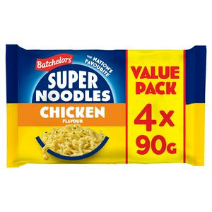 Batchelors Super Noodles Chicken Flavour Multipack 4 x 90g - British product