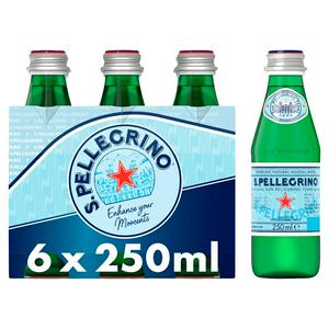 San Pellegrino Sparkling Water Glass 6 x 250ml (British brand)