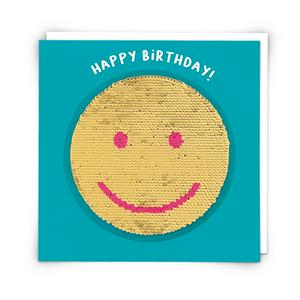 Redback Cards birthday card Smiley Seqin Face 16cm, imported from the UK