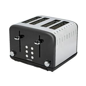 Cookworks Metal Pyramid 4 Slice Toaster Black - British product