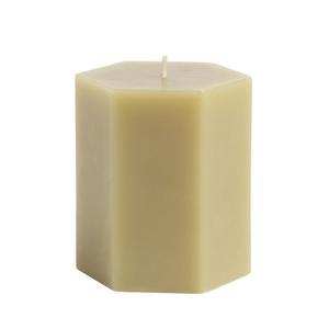 Habitat Small Hexagon Pillar Candle Sage H9cm, UK version