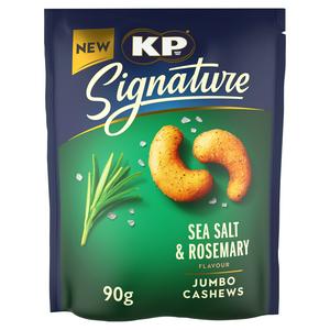KP Signature Sea Salt and Rosemary Cashews 90g, UK version