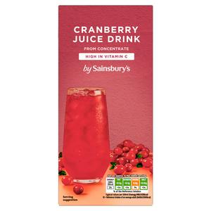 Sainsbury's cranberry juice drink 1L (British brand)