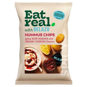Sainsburys Eat Real Hummus Chips Rose Harissa Yoghurt Crisps 110g- Buy online at McGrocer