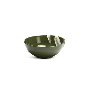 Habitat stoneware floral cereal bowl green 580ml, UK version