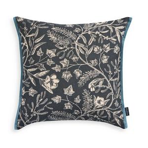 Habitat mono printed winter floral cushion navy 43cm, imported from the UK