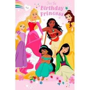 Carlton Disney Princess birthday greeting card 22.9 x 14.9 cm - British product