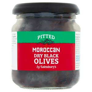 Sainsburys Sainsbury's entsteinte marokkanische schwarze Trockenoliven 110g - online bei McGrocer kaufen