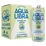 Aqua Libra Sparkling Water Cucumber Mint Lime 4x330ml - British product