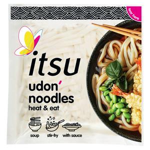 itsu brand udon wheat noodles 150g pouch, UK version