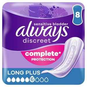 Always Discreet Incontinence Pads Long Plus x8 - British product
