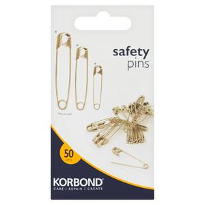 Korbond Care & Repair Safety Pins 50 Pins, UK version
