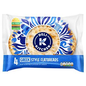 Deli Kitchen Greek Style Flatbread Plain x4 320g - British product