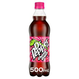 Dr Pepper Zero Cherry Crush soft drink 500ml - British product