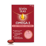 Seven Seas Omega 3 & Gut Friendly Bacteria Capsules 30 Count (British brand)