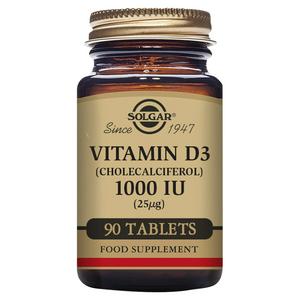 Solgar Vitamin D3 1000 IU tablets 90 (British brand)