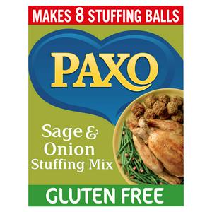 Paxo Gluten Free Sage and Onion Mix 150g, imported from the UK