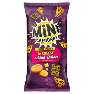 Jacob's Mini Cheddars cheese and red onion biscuits, imported from the UK