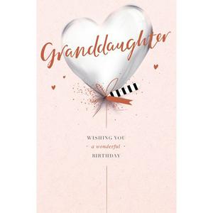 Carlton Happy Birthday Granddaughter greeting card heart balloon - British product