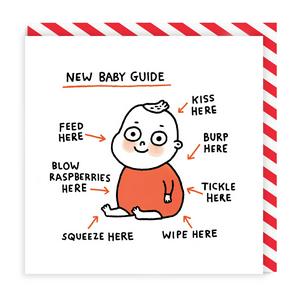 Sainsburys New Baby Guide Greeting Card Blank Inside 21x21cm- Buy online at McGrocer