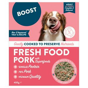 Boost Complete Schweinefleisch-Hundefutter-Schale für erwachsene Hunde 400g