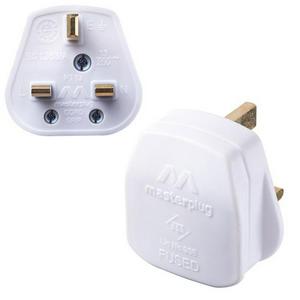 Masterplug 13 amp white fused plug, imported from the UK