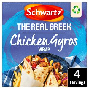 Sainsburys Schwartz The Real Greek Chicken Gyros Wrap Recipe Mix 20g- Buy online at McGrocer
