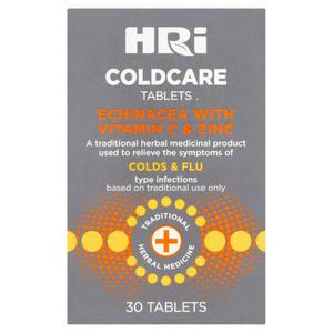 HRI Coldcare Echinacea Herbal Immunity Tablets 30, UK version