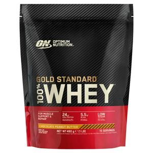 Optimum Nutrition whey protein chocolate peanut butter 480g, imported from the UK