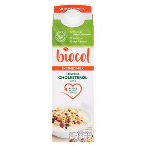 Biocol skummetmelk med plantesteroler 1L - britisk produkt