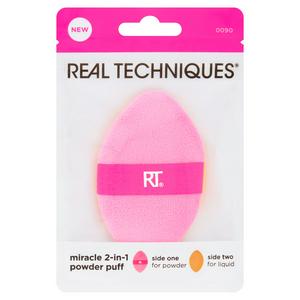 Sainsburys Real Techniques Miracle 2 In 1 Powder Puff Reversible Makeup Sponge- Buy online at McGrocer